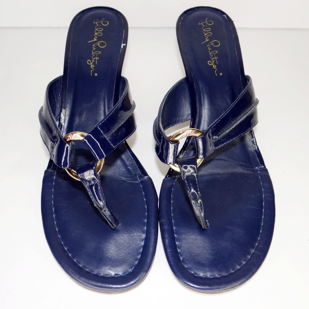 Lilly Pulitzer MCKIM WEDGE True Navy Sz 7